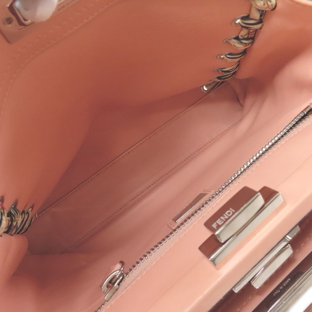 FENDI Handbag Calfskin pink Peekaboo ribbon stitch 2WAY Women Used Authentic
