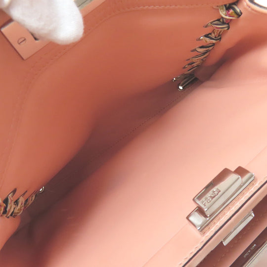FENDI Handbag Calfskin pink Peekaboo ribbon stitch 2WAY Women Used Authentic