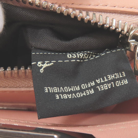 FENDI Handbag Calfskin pink Peekaboo ribbon stitch 2WAY Women Used Authentic