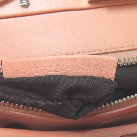 FENDI Handbag Calfskin pink Peekaboo ribbon stitch 2WAY Women Used Authentic