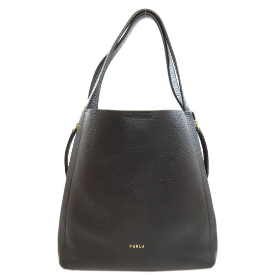 Furla Tote Bag leather black logo