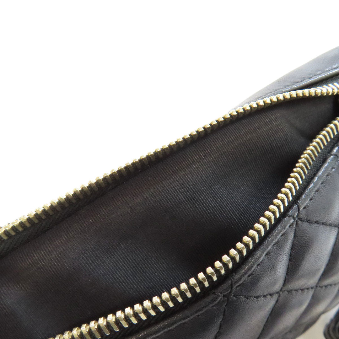 CHANEL Hip bag lambskin black COCO Mark Gold Metal