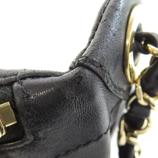 CHANEL Hip bag lambskin black COCO Mark Gold Metal