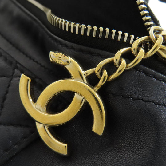 CHANEL Hip bag lambskin black COCO Mark Gold Metal