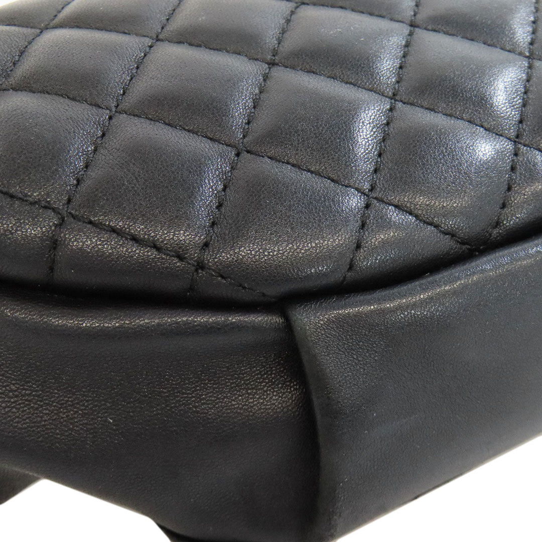CHANEL Hip bag lambskin black COCO Mark Gold Metal