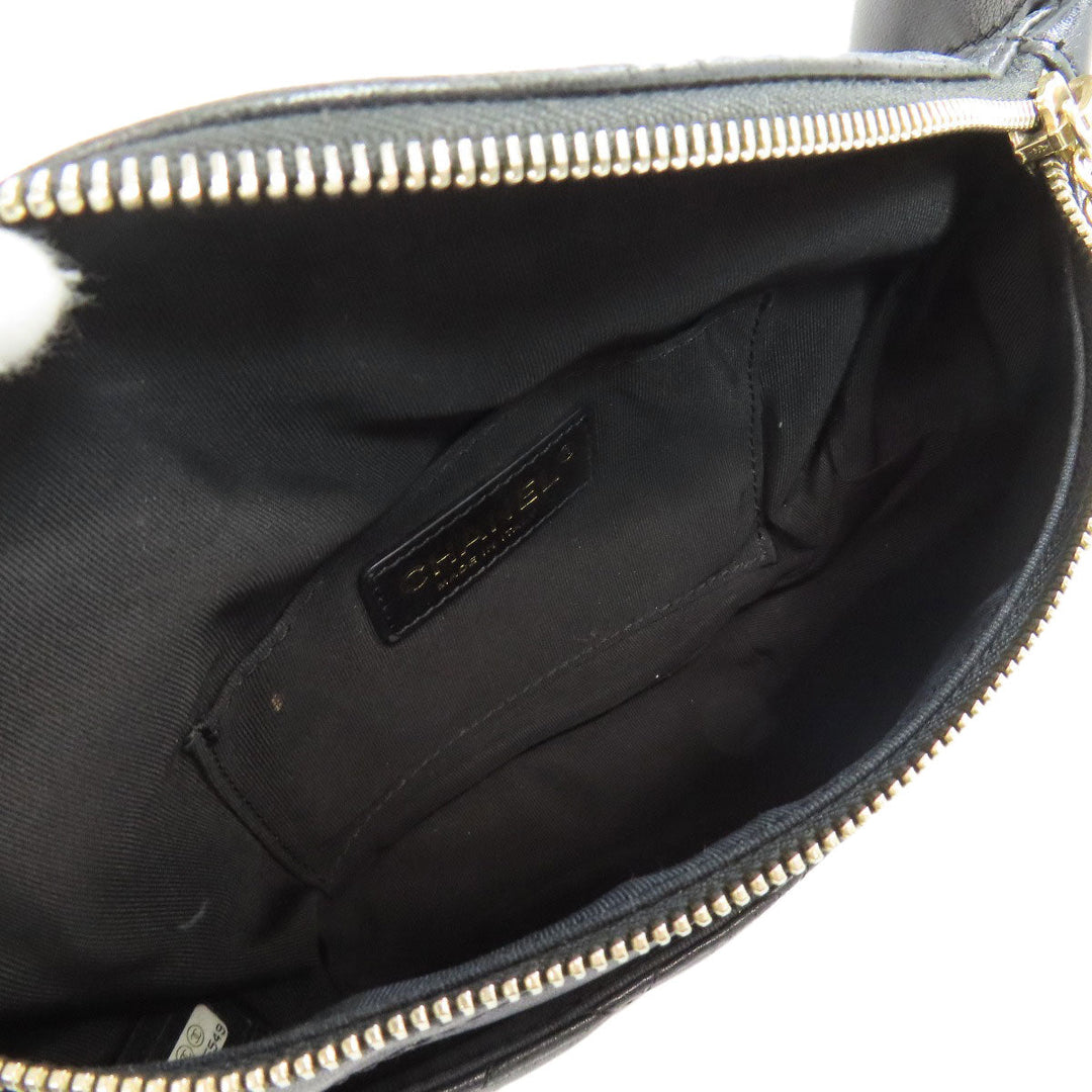 CHANEL Hip bag lambskin black COCO Mark Gold Metal
