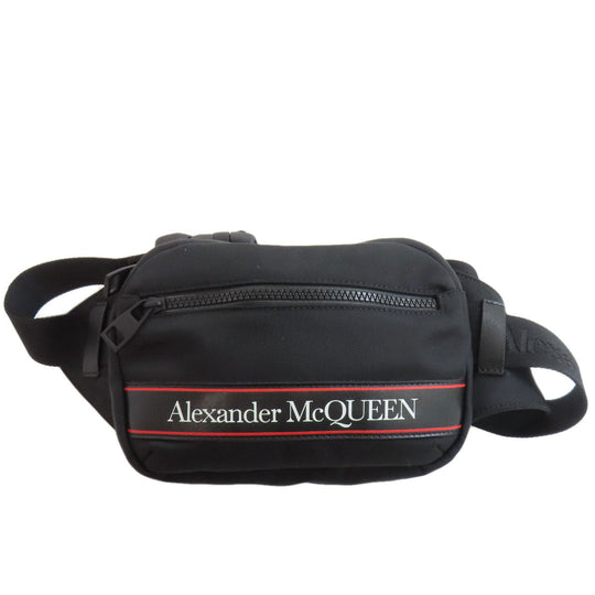 Alexander McQueen Sling bag Nylon black logo mens(Unisex) Used Authentic