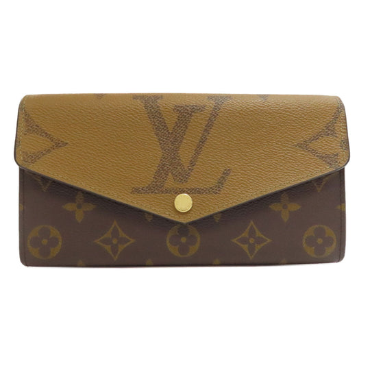 LOUIS VUITTON Long Wallet Purse M80726 Monogram Giant Brown Portefeuille Sara Women Used Authentic