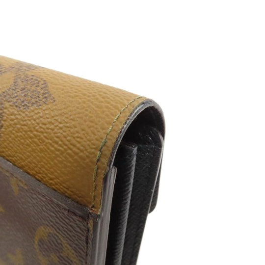 LOUIS VUITTON Long Wallet Purse M80726 Monogram Giant Brown Portefeuille Sara Women Used Authentic