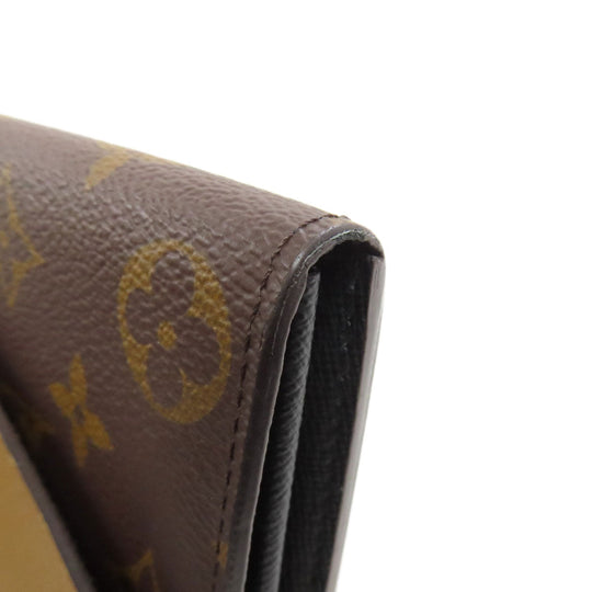 LOUIS VUITTON Long Wallet Purse M80726 Monogram Giant Brown Portefeuille Sara Women Used Authentic