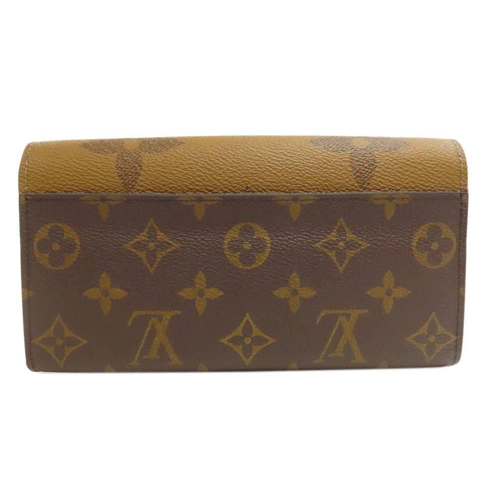 LOUIS VUITTON Long Wallet Purse M80726 Monogram Giant Brown Portefeuille Sara Women Used Authentic