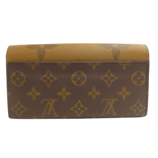 LOUIS VUITTON Long Wallet Purse M80726 Monogram Giant Brown Portefeuille Sara Women Used Authentic
