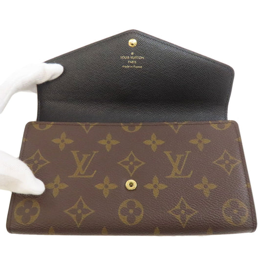 LOUIS VUITTON Long Wallet Purse M80726 Monogram Giant Brown Portefeuille Sara Women Used Authentic