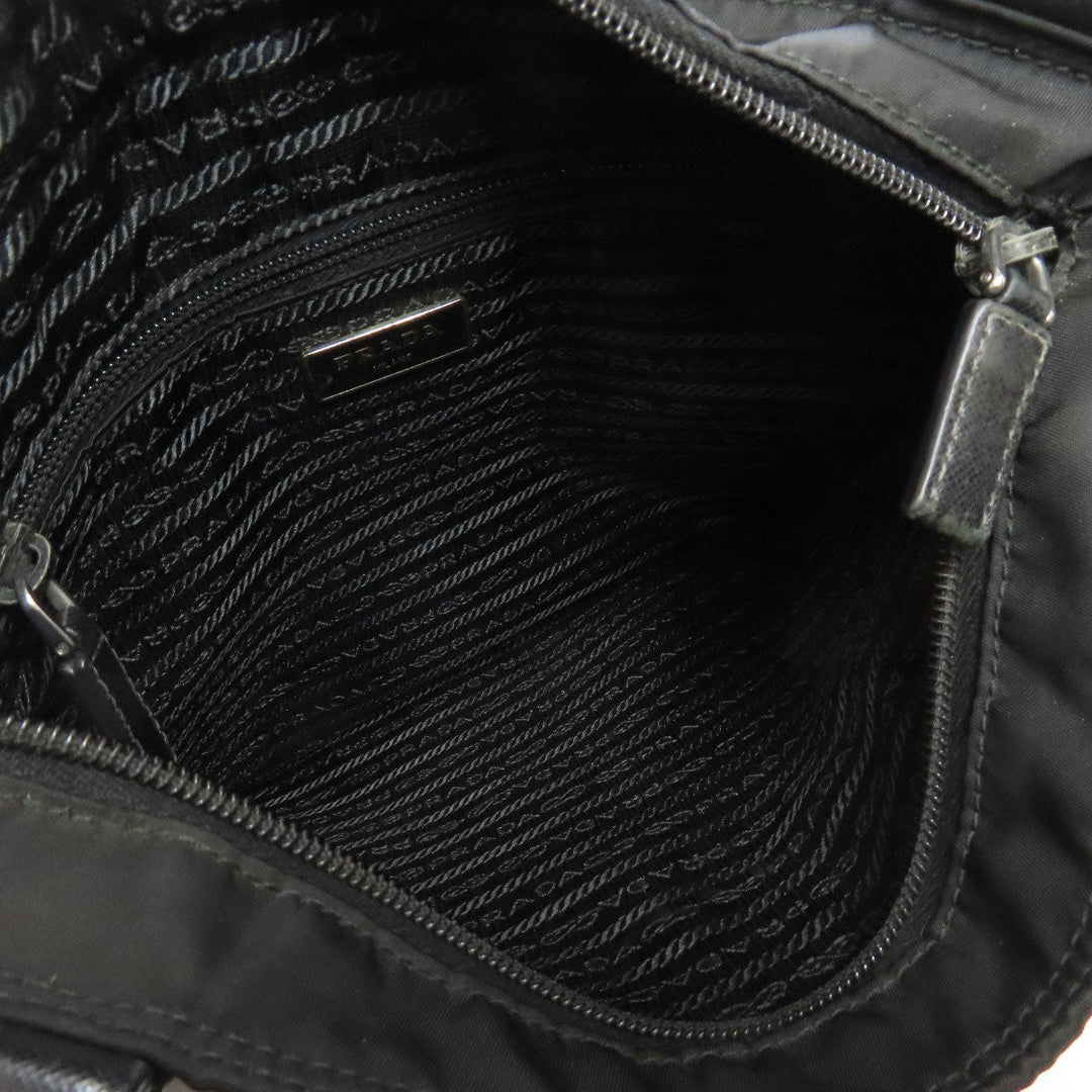 PRADA Shoulder Bag Nylon black logoMetal