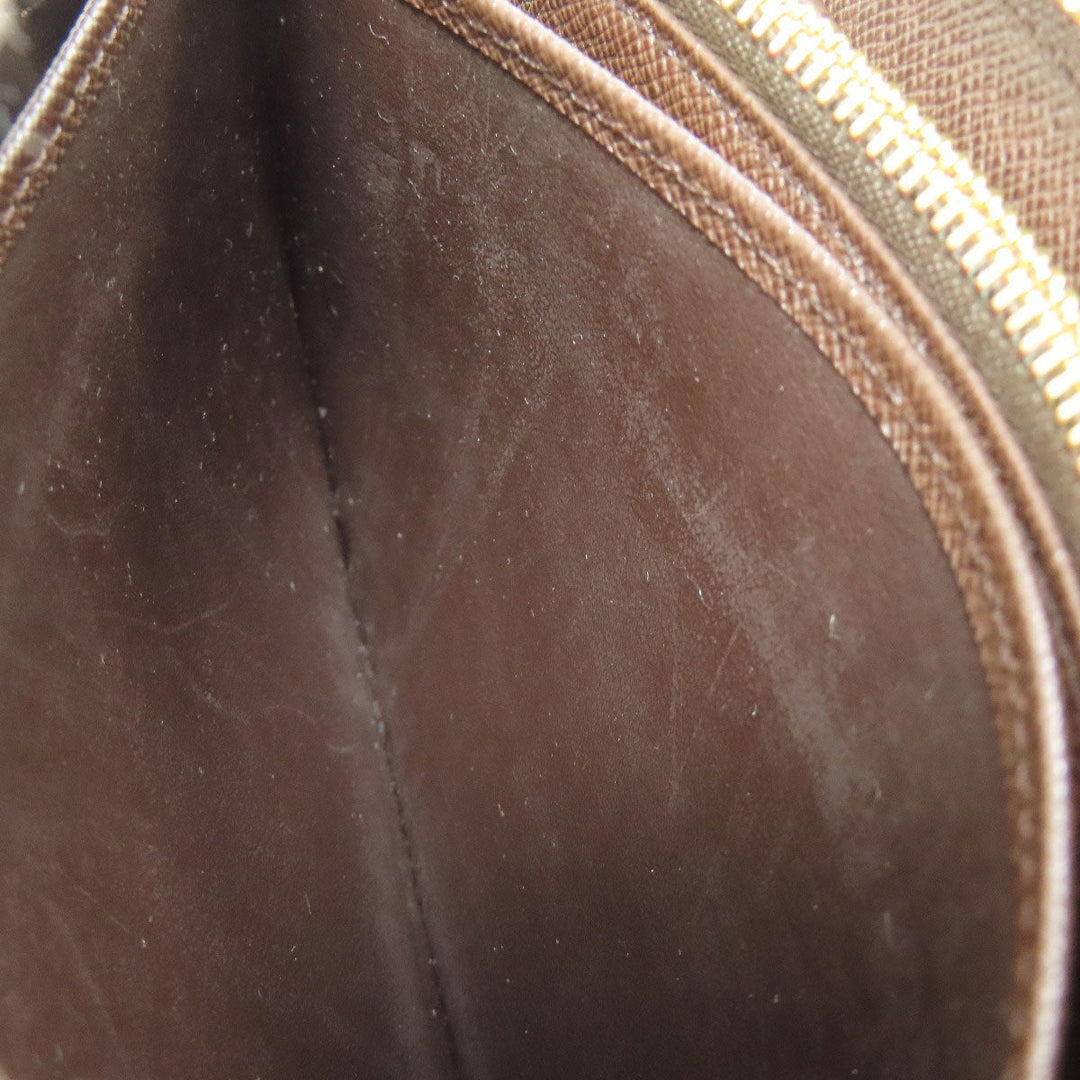 LOUIS VUITTON Long Wallet Purse N60015 Damier canvas Brown Zippy wallet old