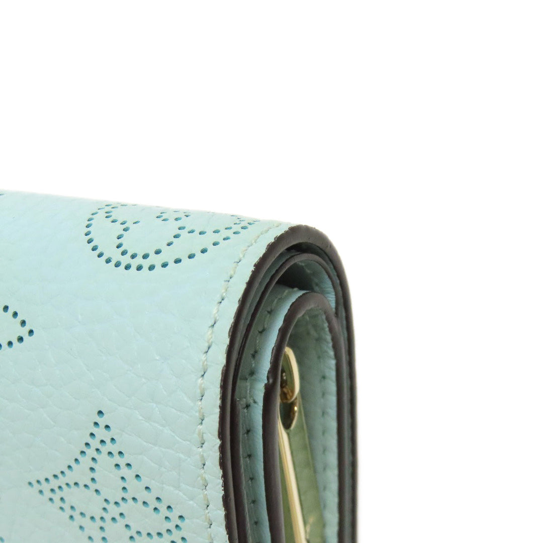 LOUIS VUITTON Bifold Wallet M83502 Mahina leather blue Portefeuille Clare