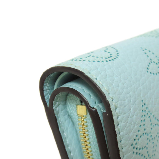 LOUIS VUITTON Bifold Wallet M83502 Mahina leather blue Portefeuille Clare