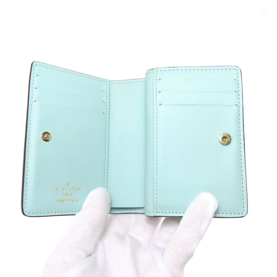 LOUIS VUITTON Bifold Wallet M83502 Mahina leather blue Portefeuille Clare
