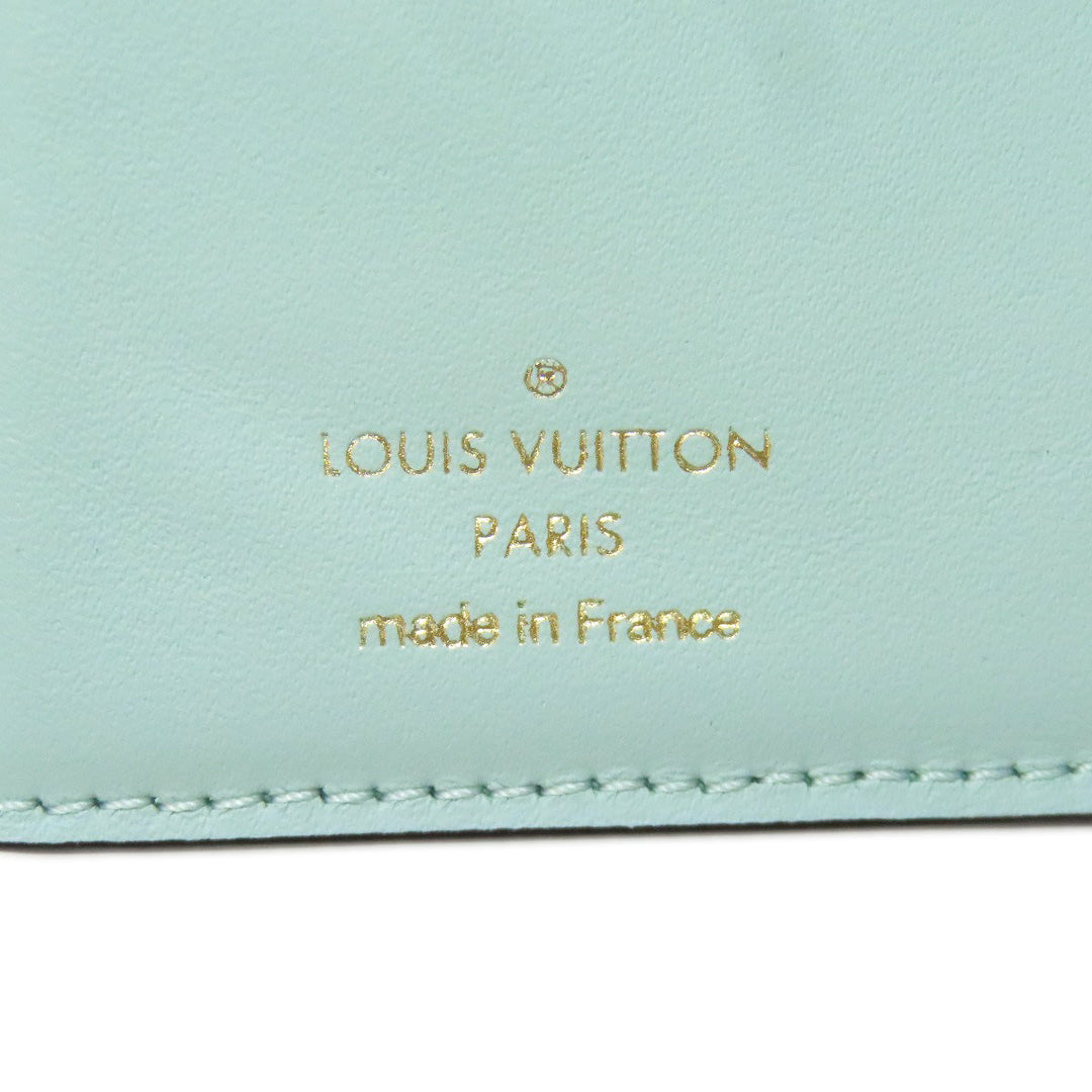 LOUIS VUITTON Bifold Wallet M83502 Mahina leather blue Portefeuille Clare