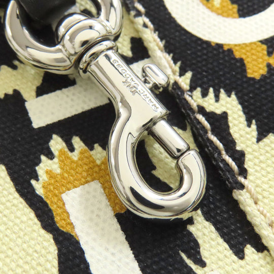 MARC JACOBS Handbag canvas yellow Leopard Pattern 2WAY
