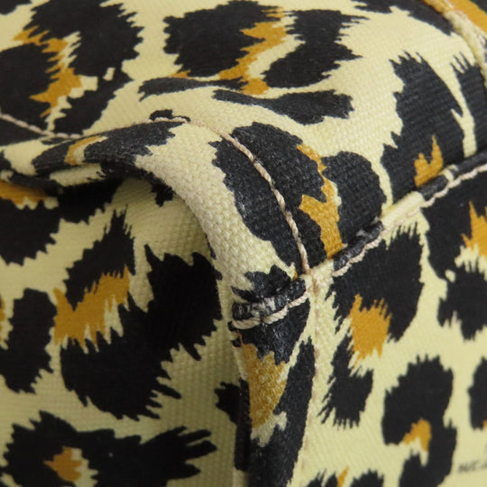 MARC JACOBS Handbag canvas yellow Leopard Pattern 2WAY