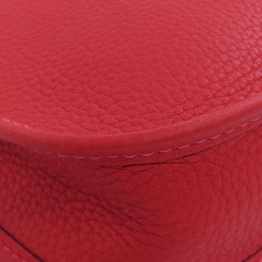 HERMES Shoulder Bag Taurillon Clemence Red Evelyn TPM Gold Metal Women Used Authentic