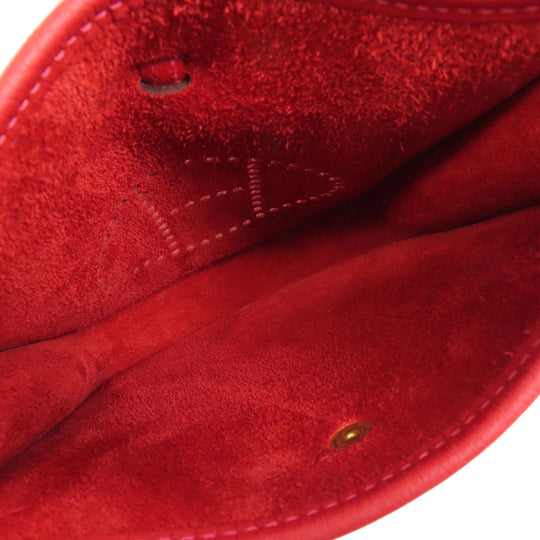 HERMES Shoulder Bag Taurillon Clemence Red Evelyn TPM Gold Metal Women Used Authentic