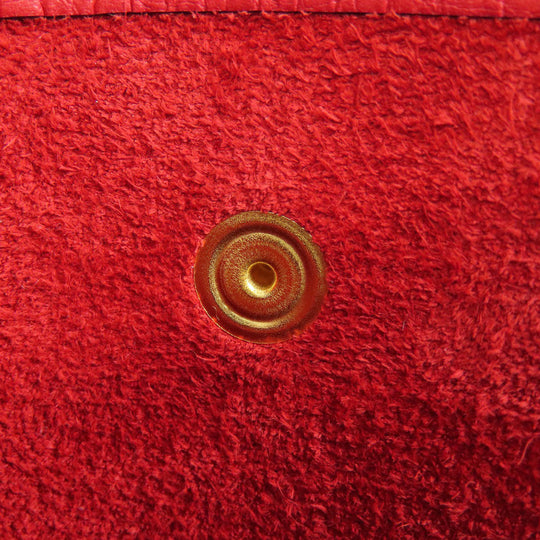 HERMES Shoulder Bag Taurillon Clemence Red Evelyn TPM Gold Metal Women Used Authentic