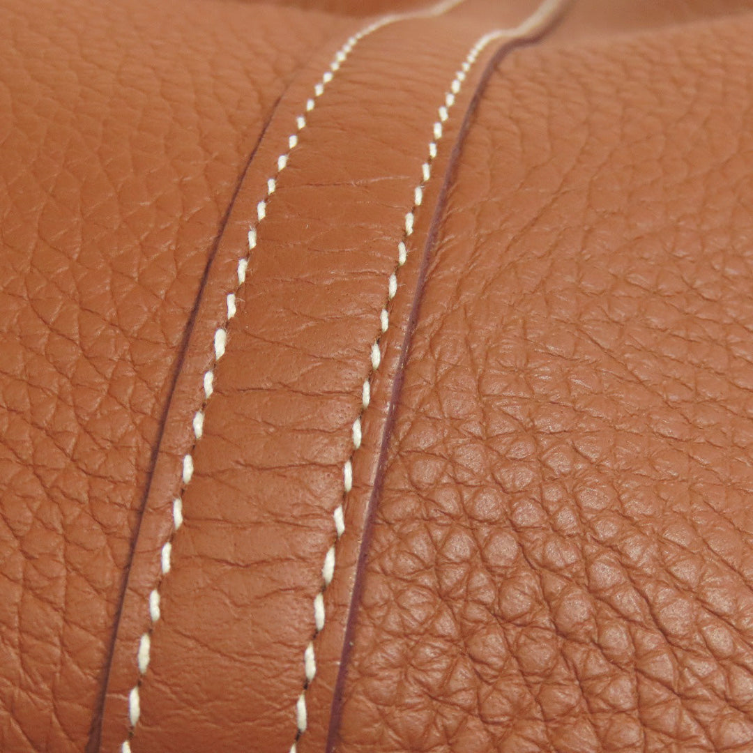 HERMES Handbag Taurillon Clemence Brown Picotin Lock MM SilverMetal Women Used Authentic