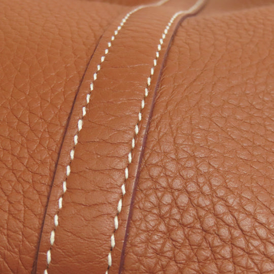 HERMES Handbag Taurillon Clemence Brown Picotin Lock MM SilverMetal Women Used Authentic