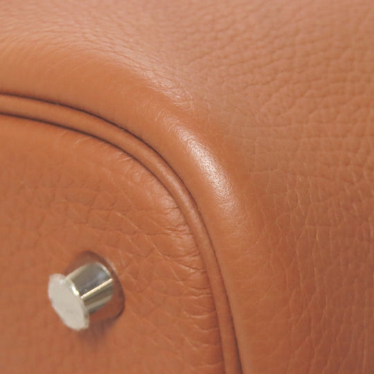 HERMES Handbag Taurillon Clemence Brown Picotin Lock MM SilverMetal Women Used Authentic