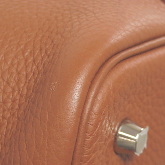HERMES Handbag Taurillon Clemence Brown Picotin Lock MM SilverMetal Women Used Authentic
