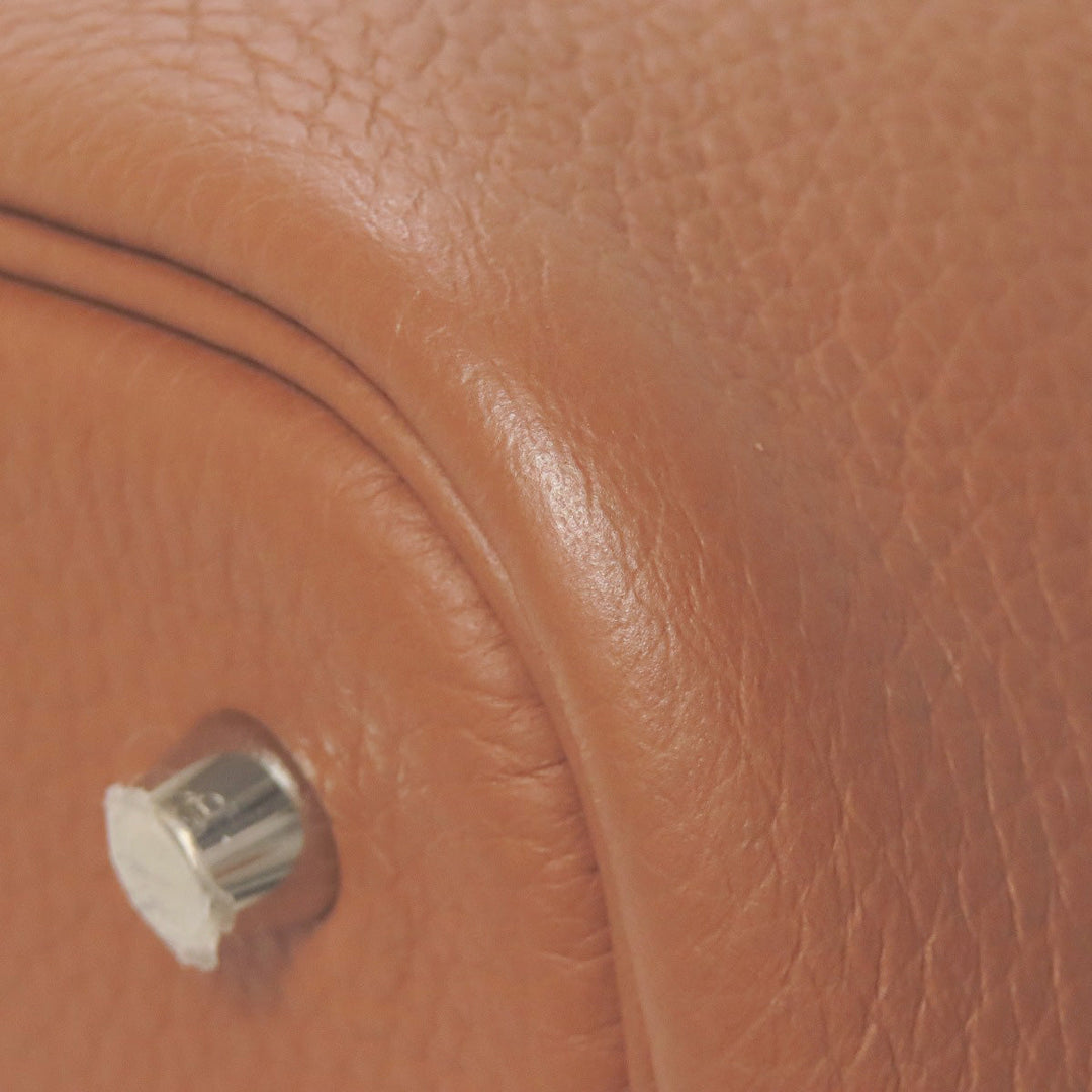 HERMES Handbag Taurillon Clemence Brown Picotin Lock MM SilverMetal Women Used Authentic