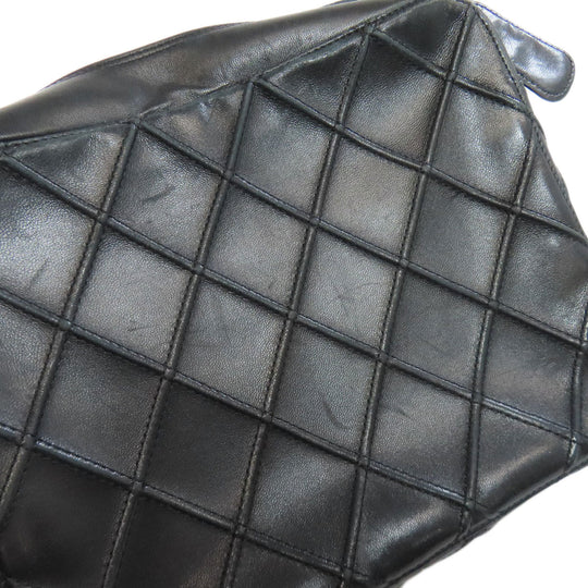 CHANEL Shoulder Bag lambskin black one belt COCO Mark SilverMetal