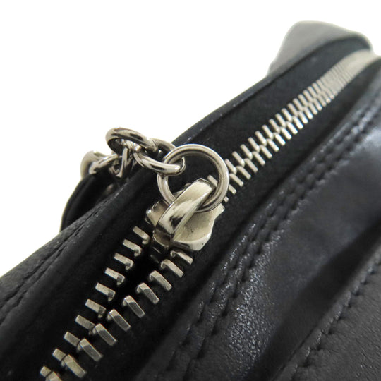 CHANEL Shoulder Bag lambskin black one belt COCO Mark SilverMetal