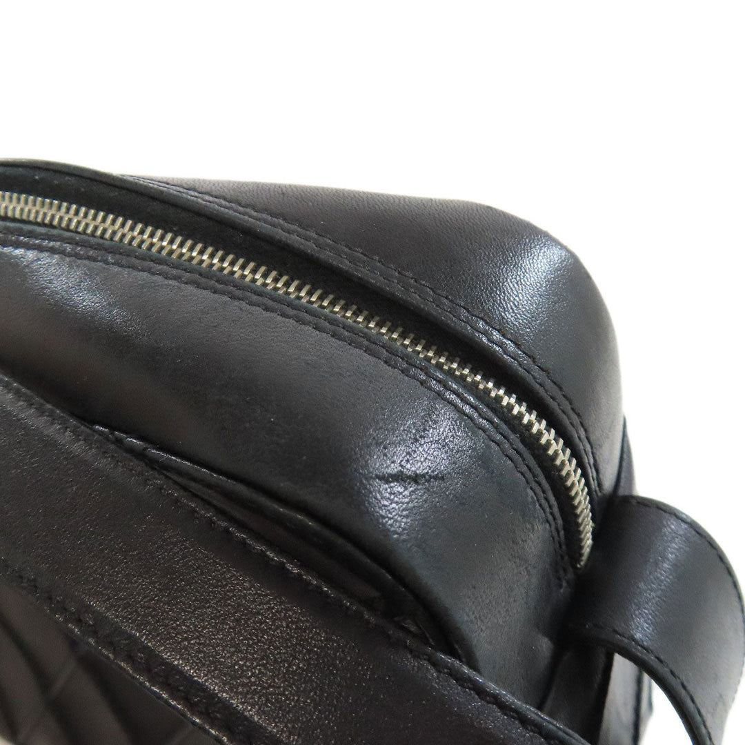 CHANEL Shoulder Bag lambskin black one belt COCO Mark SilverMetal