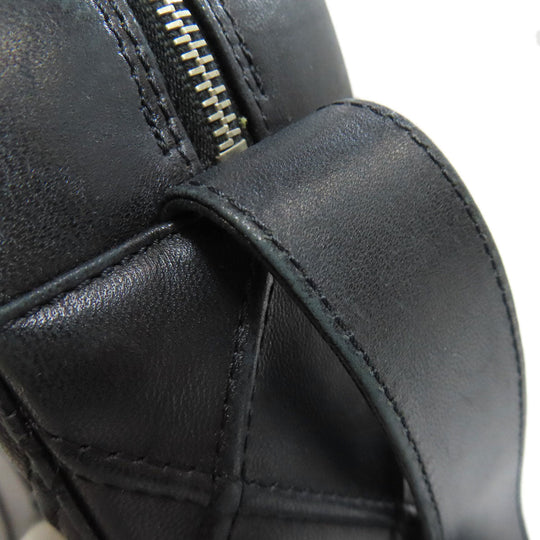 CHANEL Shoulder Bag lambskin black one belt COCO Mark SilverMetal