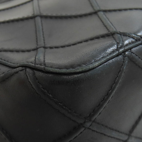 CHANEL Shoulder Bag lambskin black one belt COCO Mark SilverMetal