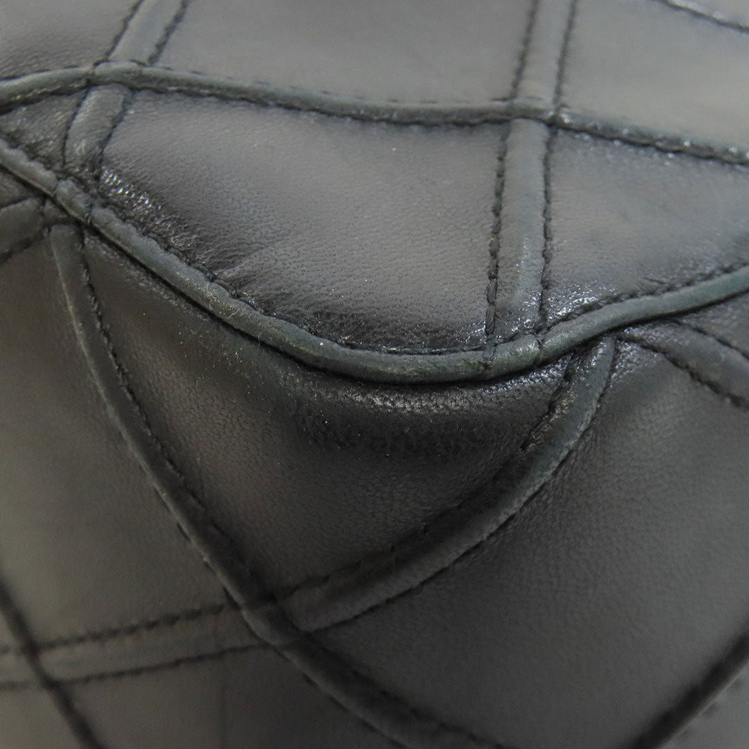 CHANEL Shoulder Bag lambskin black one belt COCO Mark SilverMetal