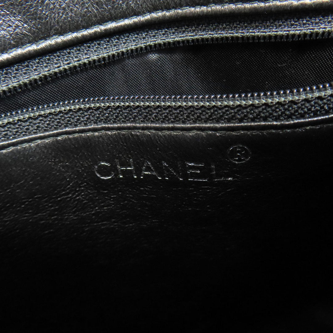 CHANEL Shoulder Bag lambskin black one belt COCO Mark SilverMetal