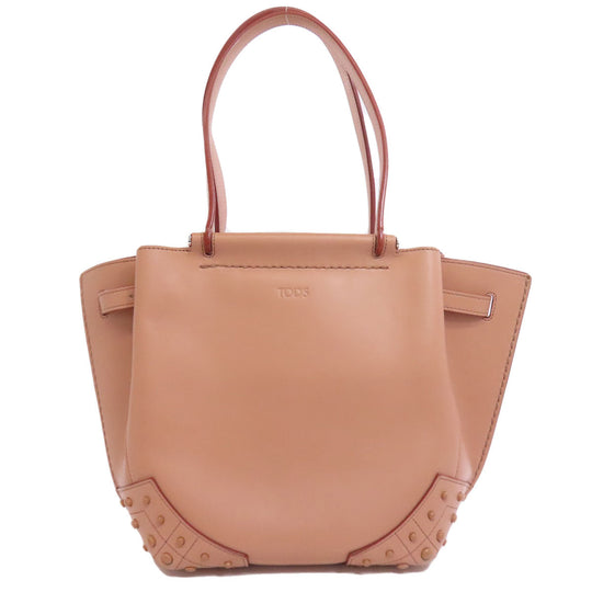 TOD'S Handbag leather pink Simple design Women Used Authentic