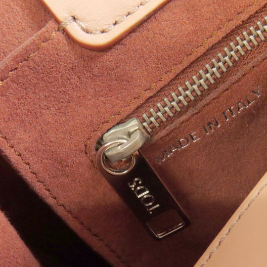 TOD'S Handbag leather pink Simple design Women Used Authentic