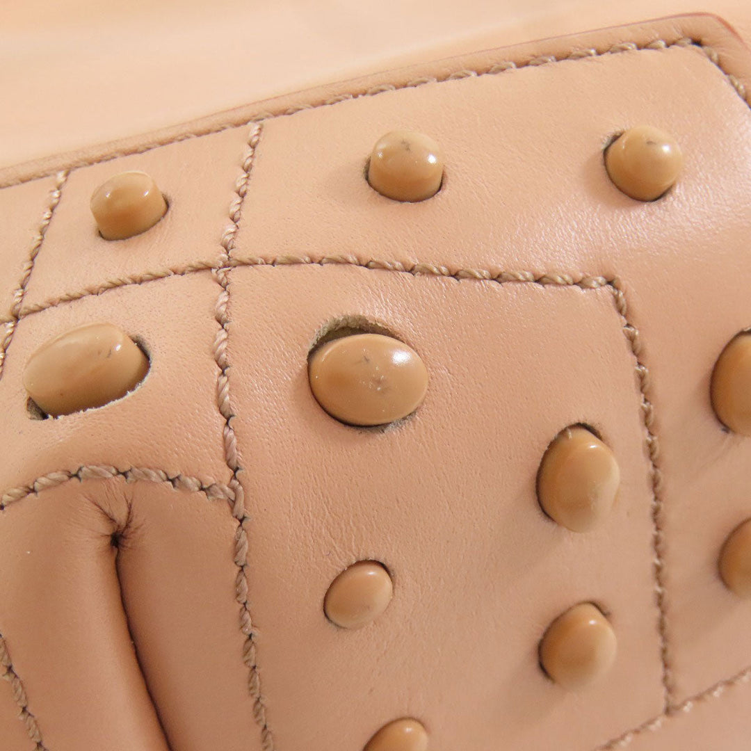 TOD'S Handbag leather pink Simple design Women Used Authentic