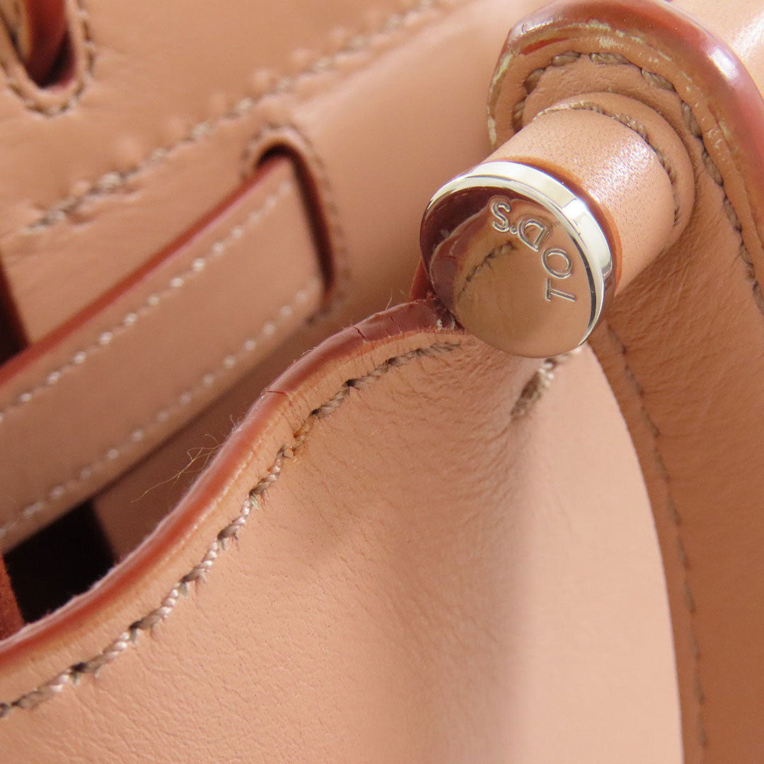 TOD'S Handbag leather pink Simple design Women Used Authentic