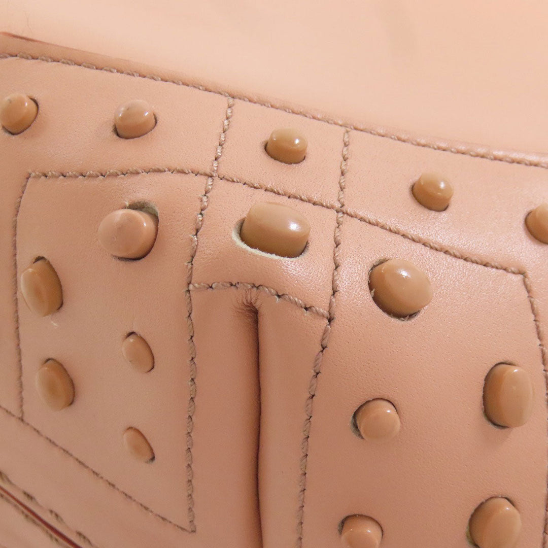 TOD'S Handbag leather pink Simple design Women Used Authentic