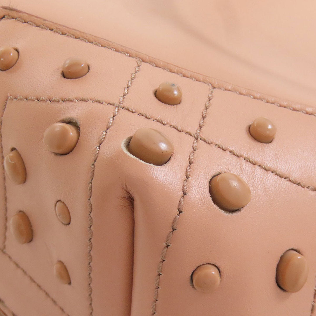 TOD'S Handbag leather pink Simple design Women Used Authentic