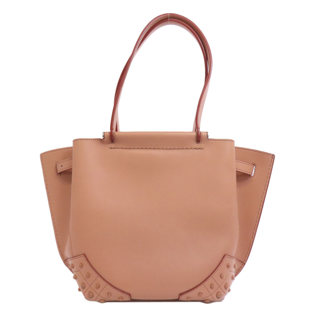 TOD�fS Handbag leather pink Simple design Women Used Authentic