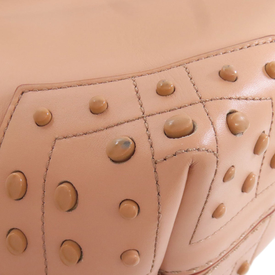 TOD'S Handbag leather pink Simple design Women Used Authentic