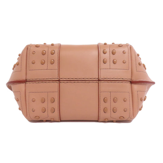 TOD'S Handbag leather pink Simple design Women Used Authentic