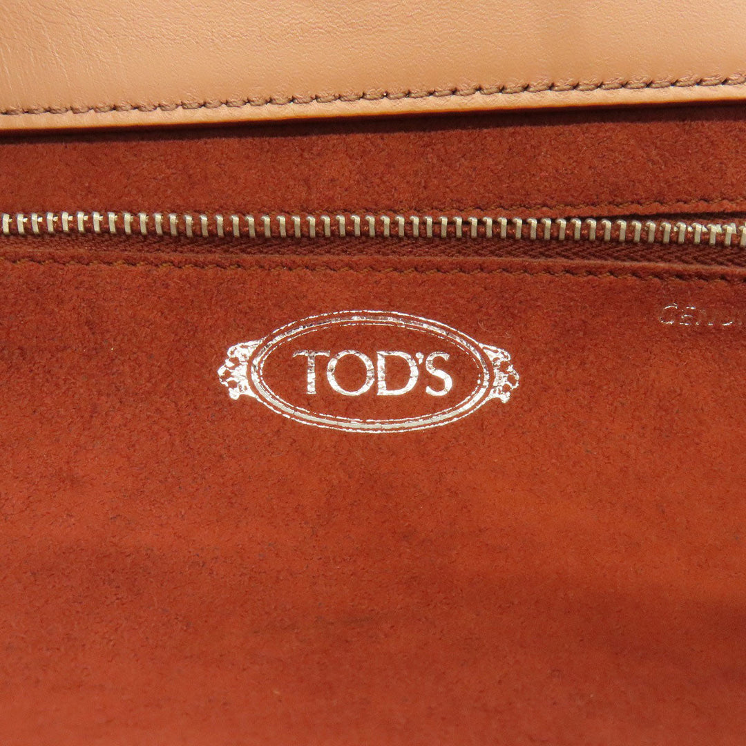TOD'S Handbag leather pink Simple design Women Used Authentic